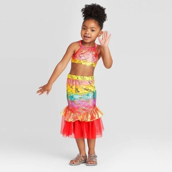 Girl’s Multicolored Mermaid Fishtail Skirt Sz 18M - Picture 1 of 4